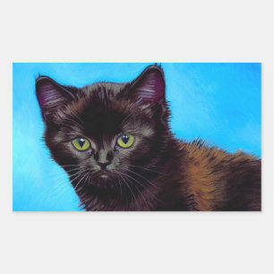 Van Gogh Cat and Flowers Sticker