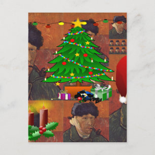 van gogh christmas holiday postcard