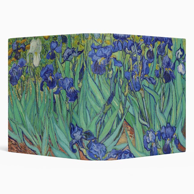 Van Gogh Classic Painting Irises Floral Botanical Binder (Background)