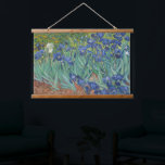 Van Gogh Classic Painting Irises Floral Botanical Hanging Tapestry<br><div class="desc">Van Gogh’s Irises (1889) is a vibrant post-Impressionist masterpiece created during his stay at the Saint-Paul-de-Mausole asylum in Saint-Rémy-de-Provence. The painting captures a profusion of purple irises in full bloom, their petals rendered with bold, swirling brushstrokes and rich blue hues that evoke movement and energy. A single white blossom stands...</div>