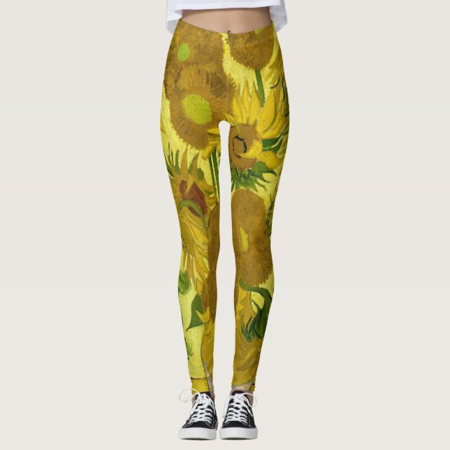 Van Gogh Collection Sunflowers Leggins Leggings (Front)