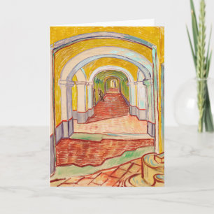 Van Gogh Corridor Asylum Yellow Impressionist Art Card