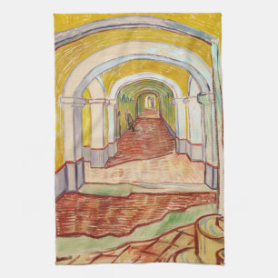 Van Gogh Corridor Asylum Yellow Impressionist Art Kitchen Towel