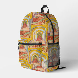 Van Gogh Corridor Asylum Yellow Impressionist Art Printed Backpack