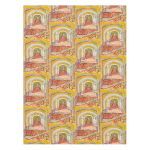 Van Gogh Corridor Asylum Yellow Impressionist Art Tablecloth