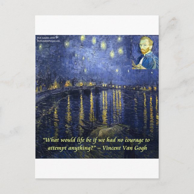 Van Gogh Courage Quote Postcard (Front)