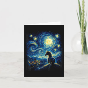Van Gogh Cowgirl Horse Starry Funny Night Horses L Card