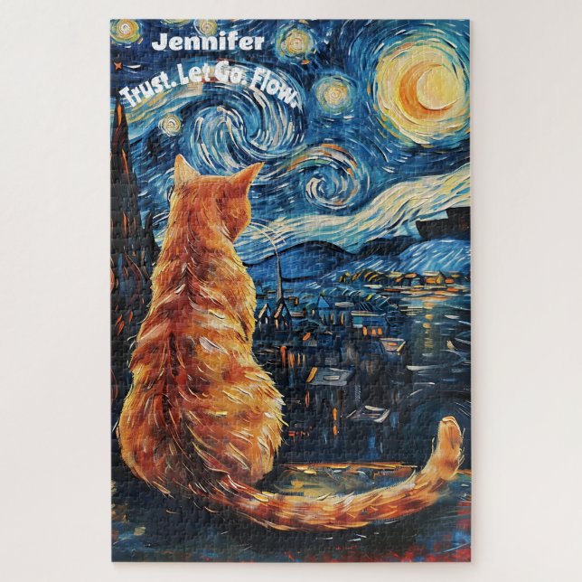Van Gogh Cute Feline Puzzle (Vertical)