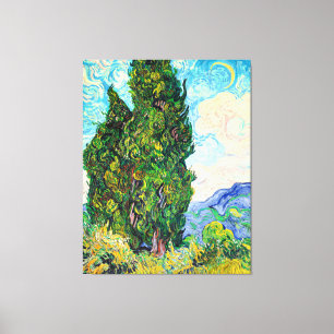 Van Gogh - Cypresses, 1889 fine art painting Canvas Print