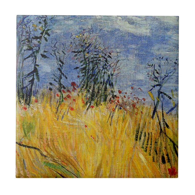Van Gogh - Edge of a Wheat Field with Poppies Tile (Front)