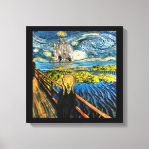 Van Gogh Edvard Meets Vincent Starry Night Canvas Print
