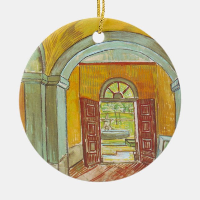 Van Gogh Entrance Hall of Saint Paul Hospital Ceramic Ornament (Front)
