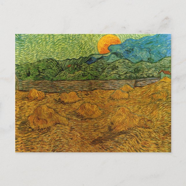 Van Gogh - Evening Landscape with Rising Moon Postcard (Front)