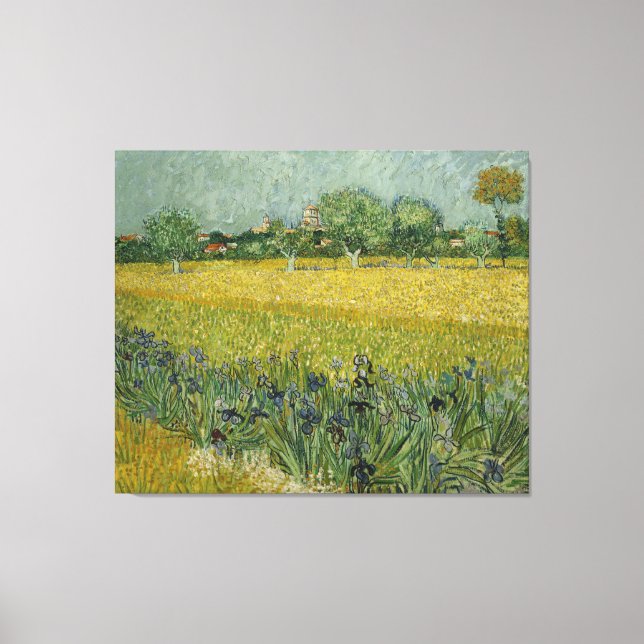 Van Gogh Field With Flowers Near Arles Canvas Print (Front)