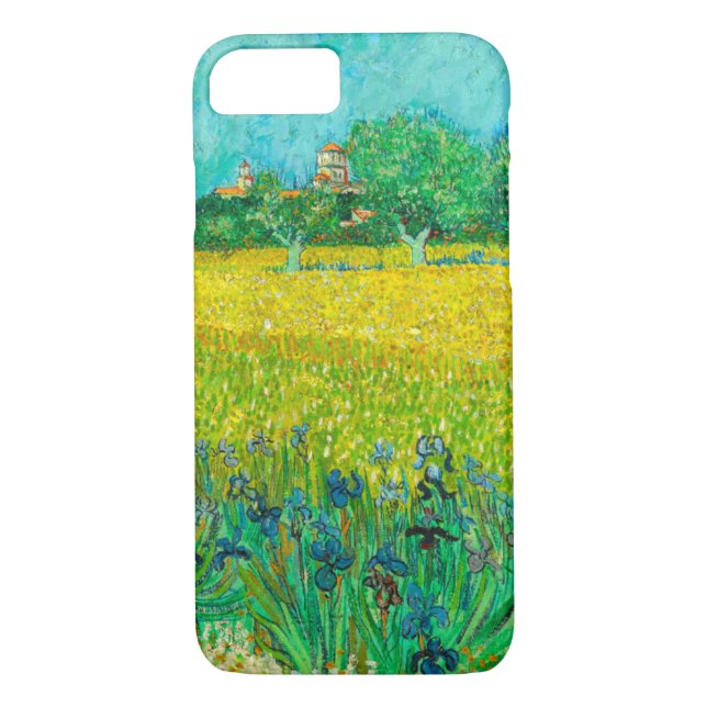Van Gogh Field with Irises Near Arles Case-Mate iPhone Case (Back)