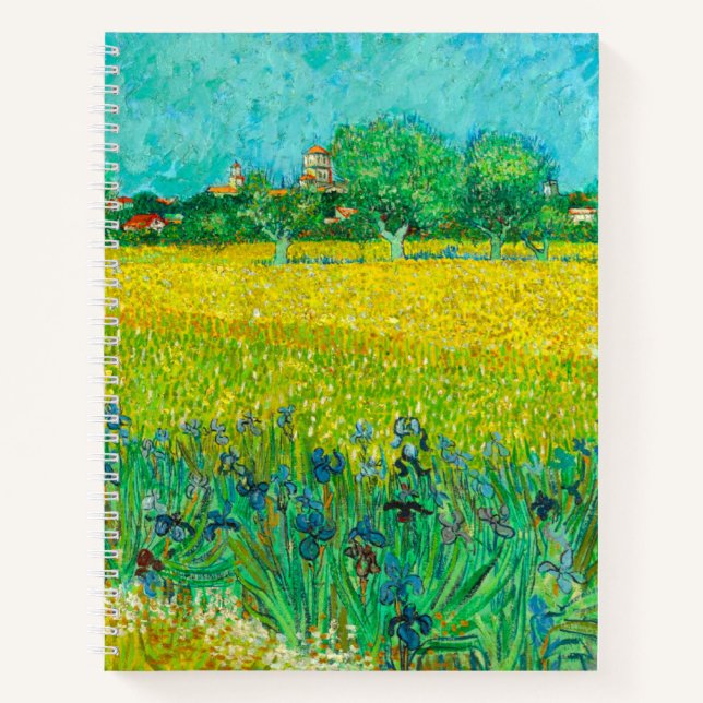 Van Gogh Field with Irises Near Arles Notebook (Front)