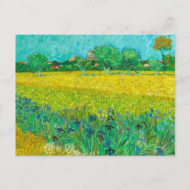 Van Gogh Field with Irises Near Arles Postcard (Front)