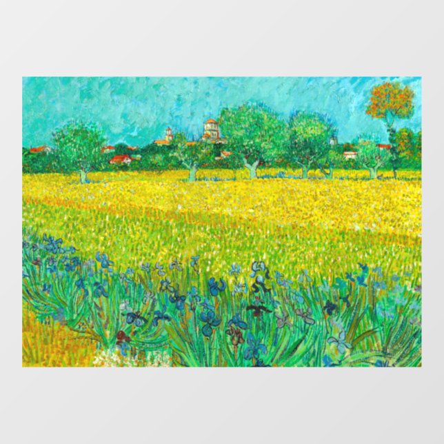 Van Gogh Field with Irises Near Arles Window Cling (Sheet)