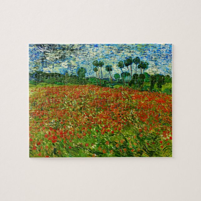Van Gogh Field with Poppies (F636) Fine Art Jigsaw Puzzle (Horizontal)