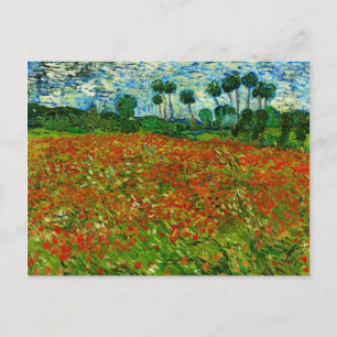 Van Gogh Field with Poppies (F636) Fine Art Postcard