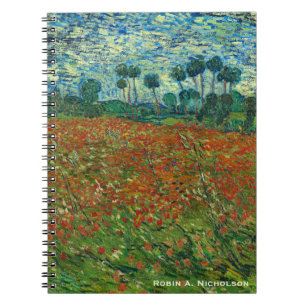 Van Gogh Field with Poppies Personalized Notebook