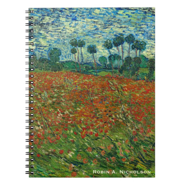 Van Gogh Field with Poppies Personalized Notebook (Front)