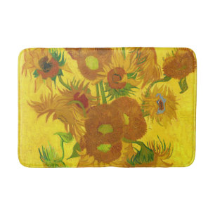 Van Gogh Fifteen Sunflowers In A Vase Fine Art Bath Mat