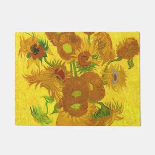 Van Gogh Fifteen Sunflowers In A Vase Fine Art Doormat