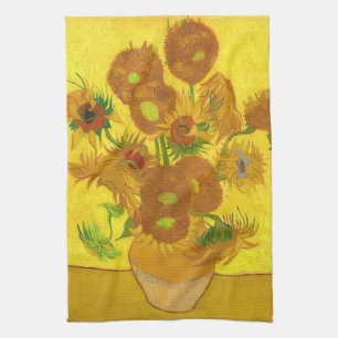 Van Gogh Fifteen Sunflowers In A Vase Fine Art Kitchen Towel