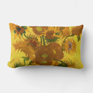 Van Gogh Fifteen Sunflowers In A Vase Fine Art Lumbar Pillow
