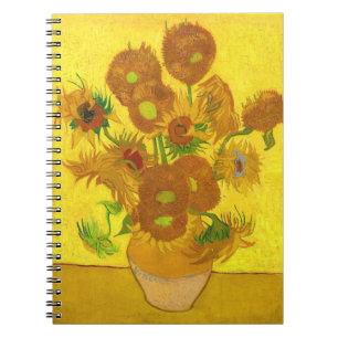 Van Gogh Fifteen Sunflowers In A Vase Fine Art Notebook