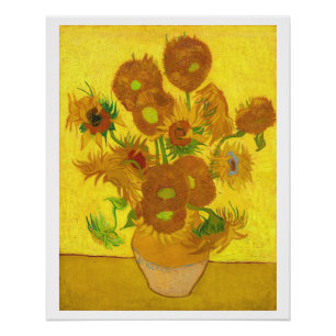 Van Gogh Fifteen Sunflowers In A Vase Fine Art Poster