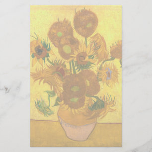 Van Gogh Fifteen Sunflowers In A Vase Fine Art Stationery