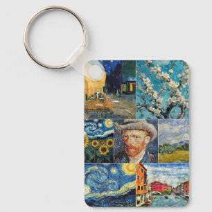 Van Gogh Fine Art Collage Keychain