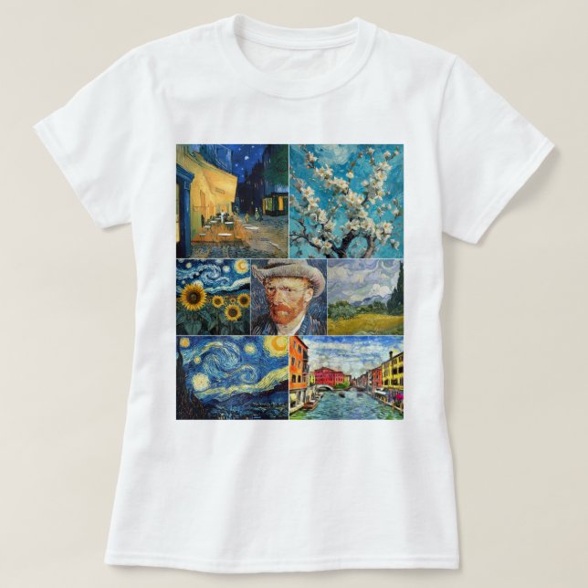Van Gogh Fine Art Collage T-Shirt (Design Front)
