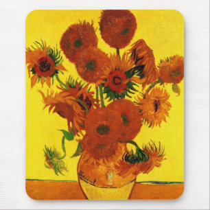 Van Gogh Fine Art, Vase with 15 Sunflowers Mouse Pad