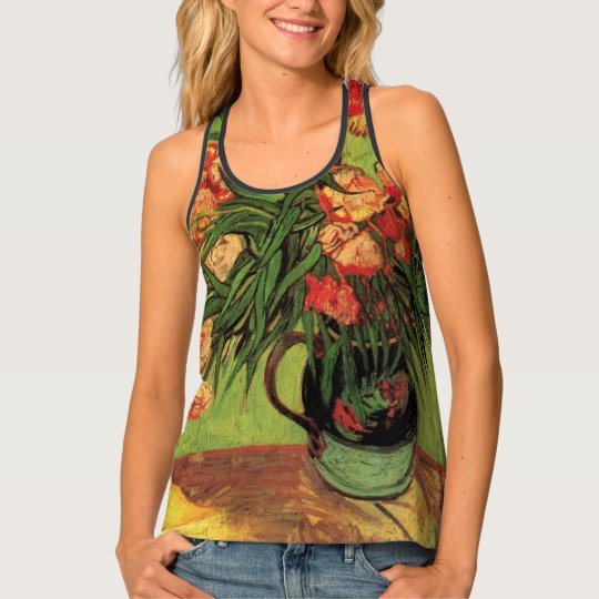 Van Gogh Fine Art, Vase with Oleanders and Books Tank Top
