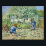 Van Gogh First Steps Painting Poster<br><div class="desc">Vincent Van Gogh  (30 March 1853 – 29 July 1890) was an influential Dutch post-impressionist painter.  This painting is First Steps.</div>