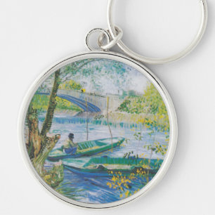 Van Gogh Fishermen and boats in the Pont de Clichy Keychain