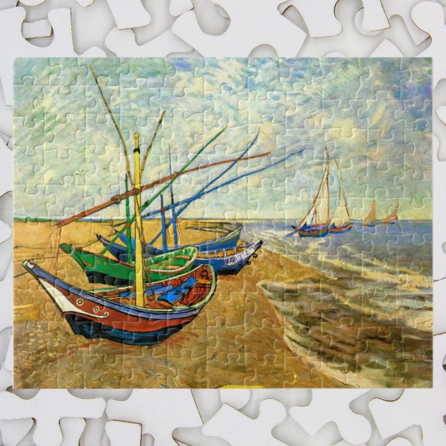 Van Gogh Fishing Boats on Beach at Saintes Maries Jigsaw Puzzle (Creator Uploaded)
