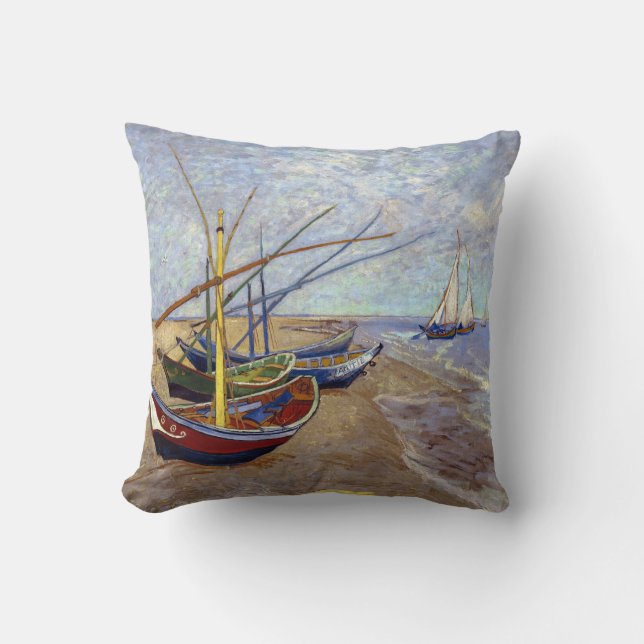 Van Gogh Fishing Boats Pillow (Front)