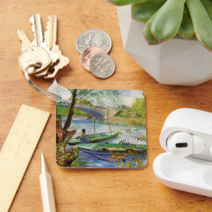 Van Gogh Fishing in the Spring, Pont de Clichy Keychain