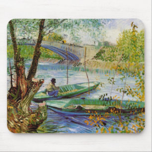 Van Gogh Fishing in the Spring, Pont de Clichy Mouse Pad