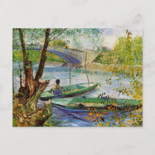 Van Gogh Fishing in the Spring, Pont de Clichy Postcard