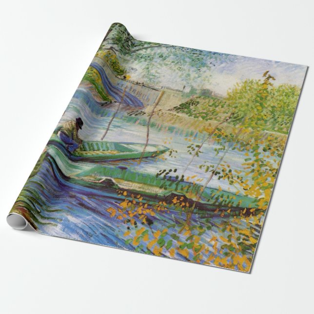 Van Gogh Fishing in the Spring, Pont de Clichy Wrapping Paper (Unrolled)