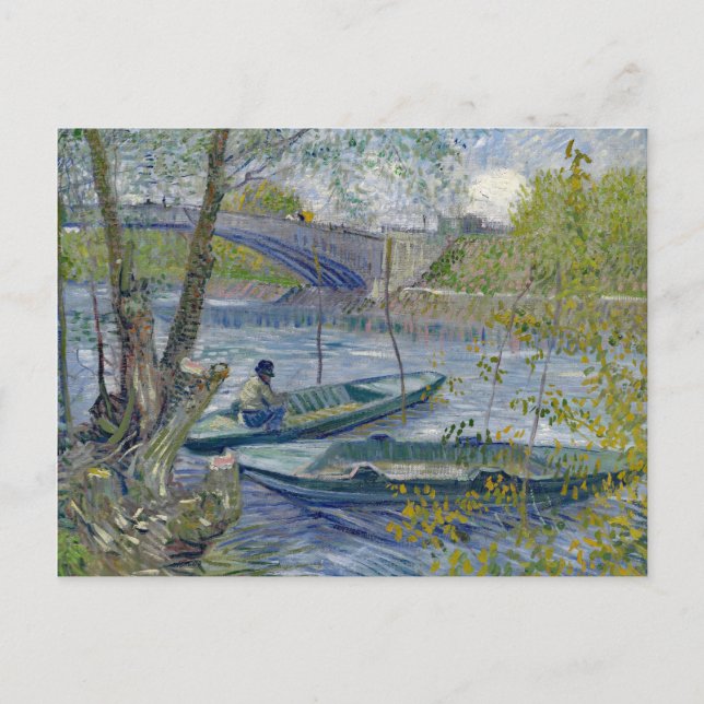 Van Gogh Fishing Spring Painting Postcard (Front)