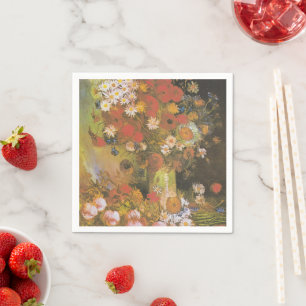 Van Gogh Floral Still Life Red Poppies & Roses Napkin