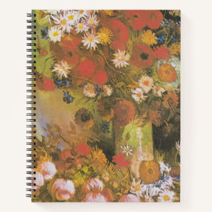 Van Gogh Floral Still Life Red Poppies & Roses Notebook
