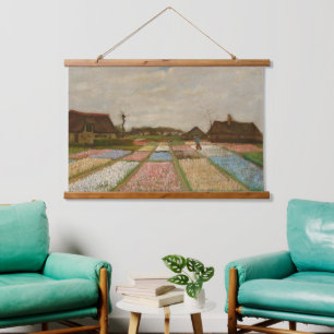 Van Gogh Flower Beds In Holland Old Art Wood Wall Hanging Tapestry