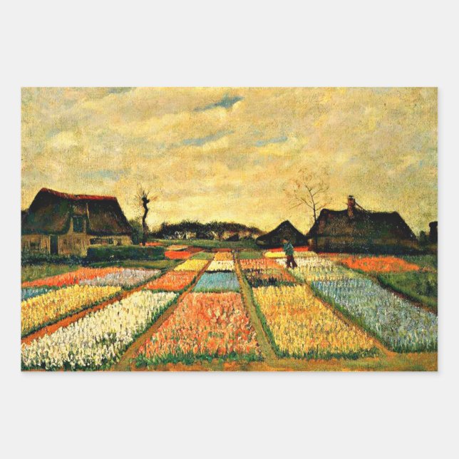 Van Gogh - Flower Beds in Holland Wrapping Paper Sheet (Front 2)